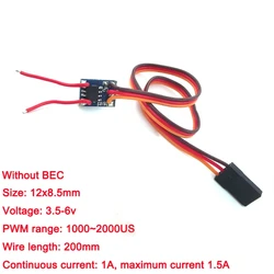 Commande de vitesse électronique avec circuit imprimé, contrôle de treuil, fonction duelle micro 1A, ESC à balais, DC, 5 V, compatible avec voiture, jouet, avion miniatures RC, 360 degrés, 1 pièce,