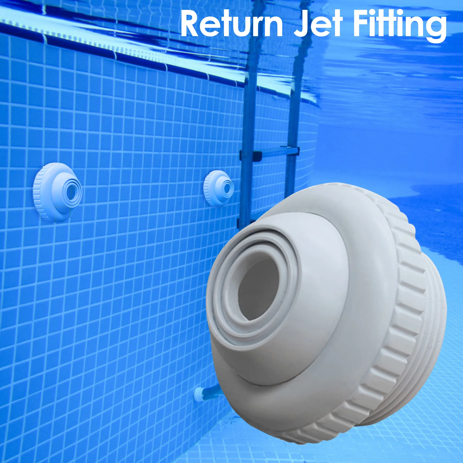 Swimming Pool Massage Nozzle Return Jet Fitting Made With POM Material With Adjustable And Rotatable Jet Eyeball