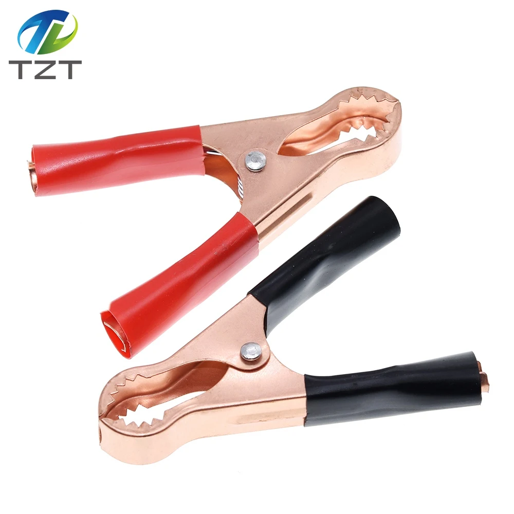 1 SET 50A Rot + Schwarz TZT 80mm Krokodil Auto Caravan Van Batterie Messleitung Clips Beste Förderung Krokodilklemmen Stecker – Detail 3