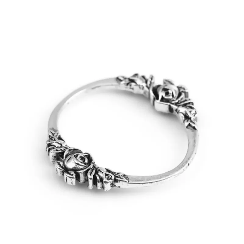DoreenBeads Vintage Connectors Oval Antique Silver Color Rose Flower Metal Charms DIY Necklace Jewelry Findings 30mmx28mm,10PCs