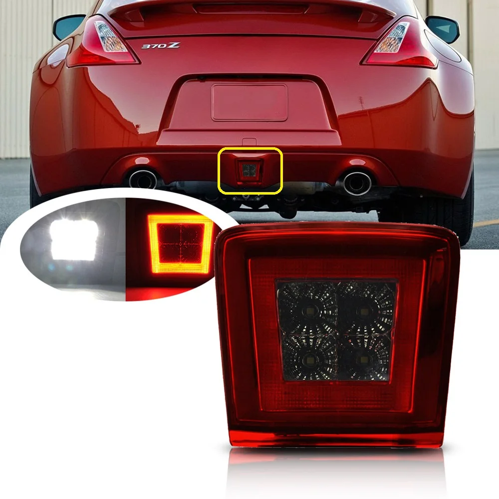 

3-In-1 LED Rear Fog Light Assembly For 2009- Nissan 370Z 2013-Nismo Juke Fairlady 2017-sentra LED 4th Brake backup Reverse Lamp