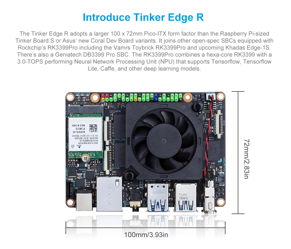 

ASUS Tinker Edge R Development Board Rockchip RK3399PRO Artificial Intelligence Android 8.1 Demo Board