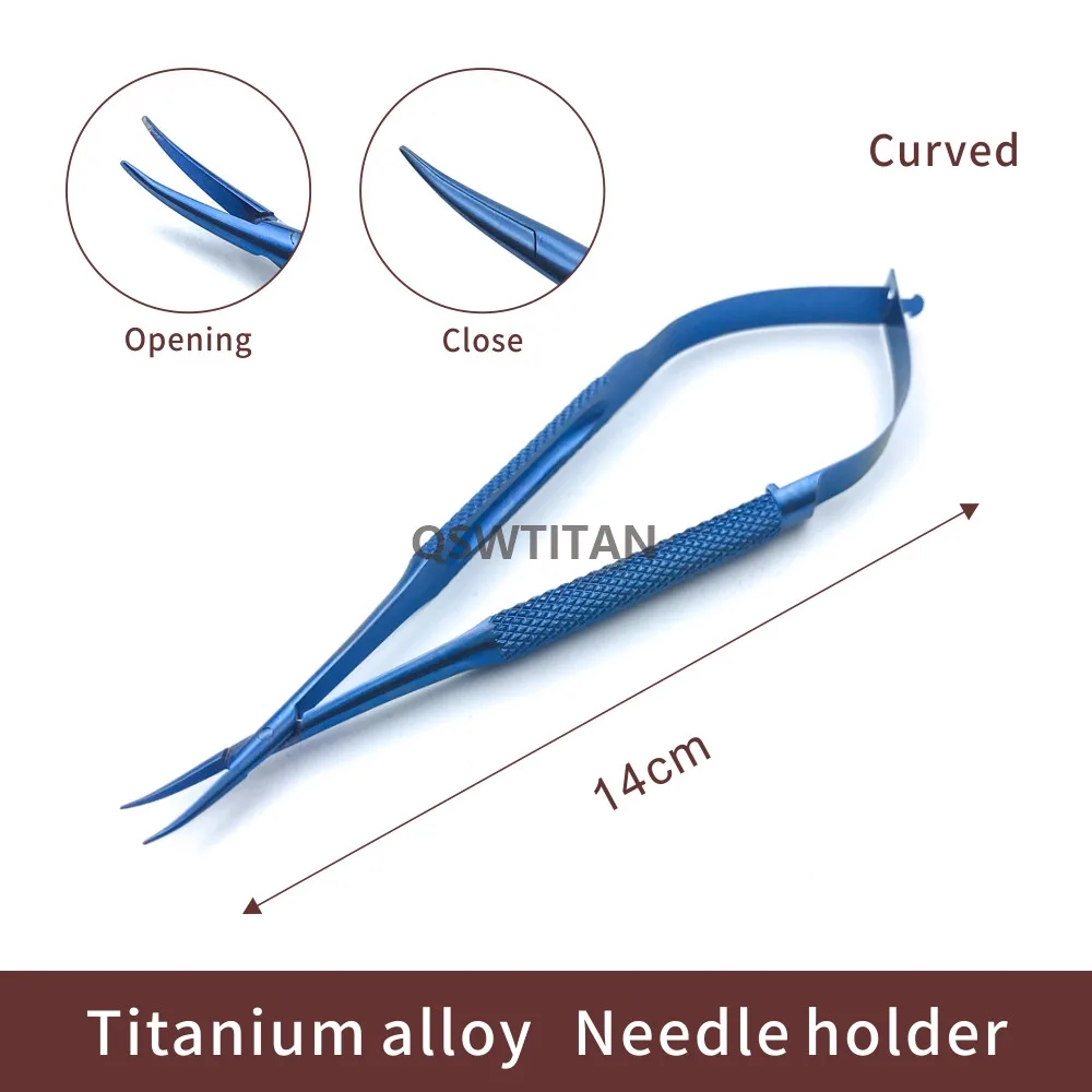 1 pz titanio chirurgico dentale portabicchieri strumento dritto 12cm/14cm/16cm/18cm