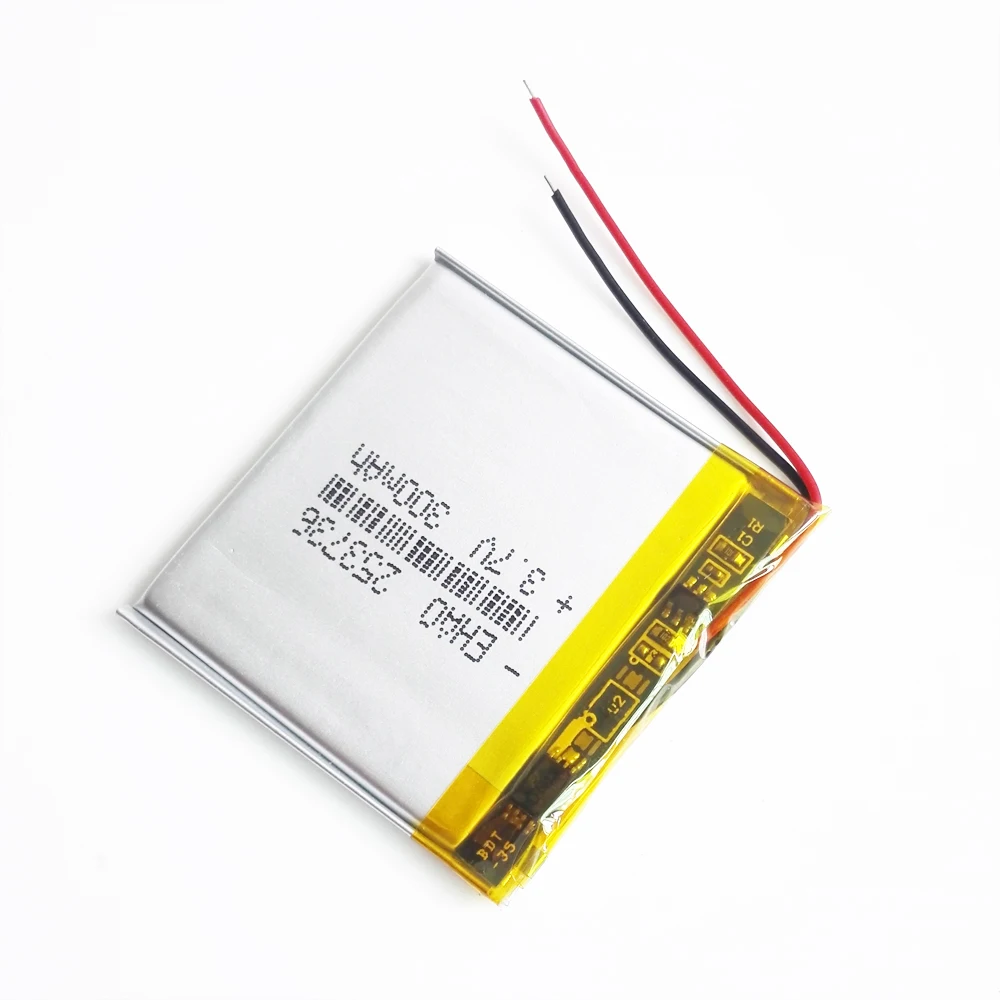 Célula de lítio polímero de lipo ehao 253736 3.7v 300mah, 10 unidades de bateria recarregável para mp3 gps bluetooth peça eletrônica