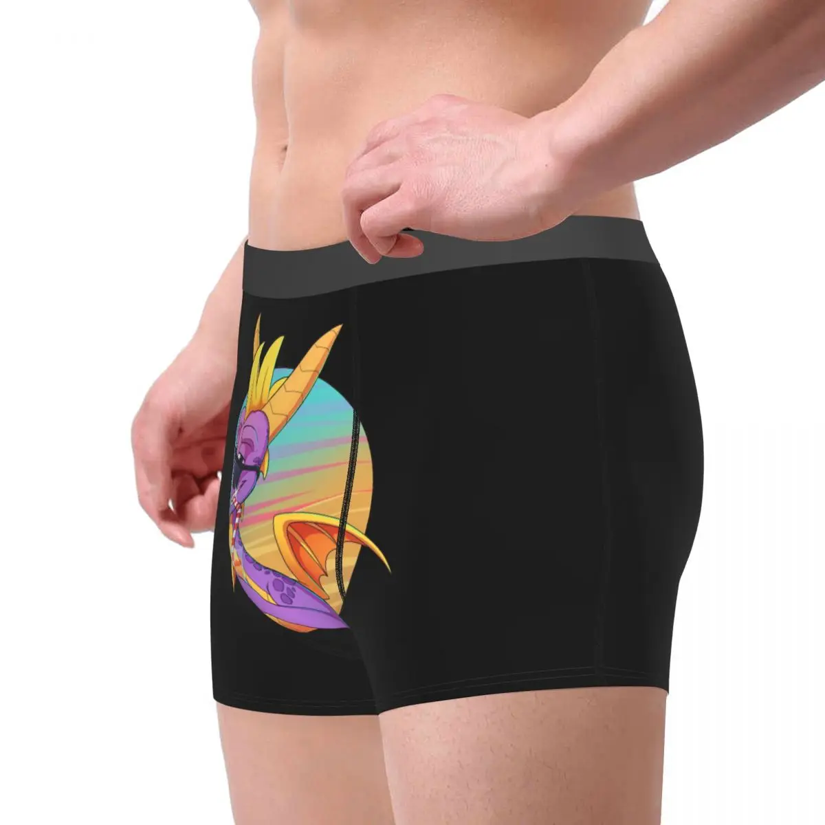 Spyro bonito dragão verão vibrações cuecas breathbale calcinha homem roupa interior ventilar shorts boxer briefs