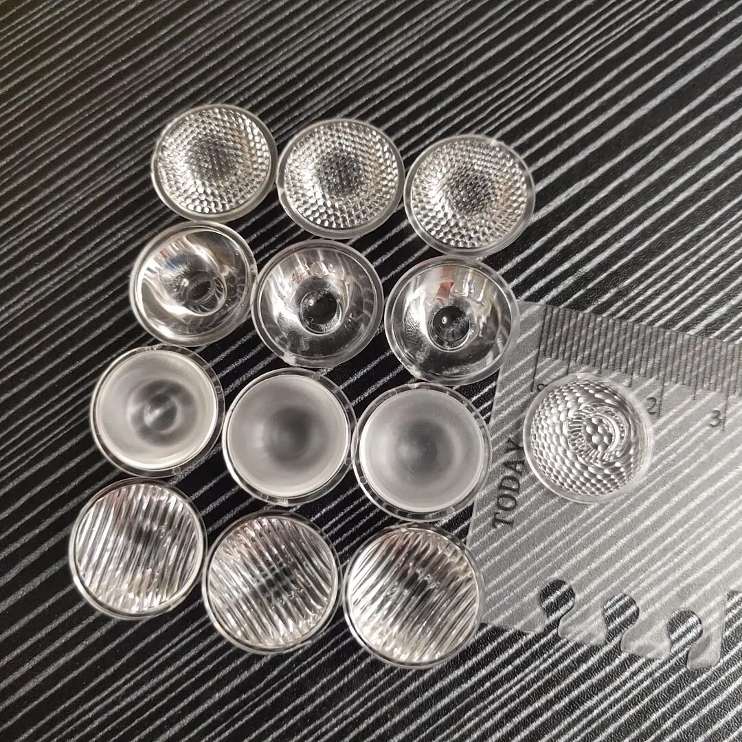 20mm 8/15/20/25/30/45/60/90/120 graus optical pmma led lente refletor colimador para 1w 3w 5w led diodo chip lâmpada de luz