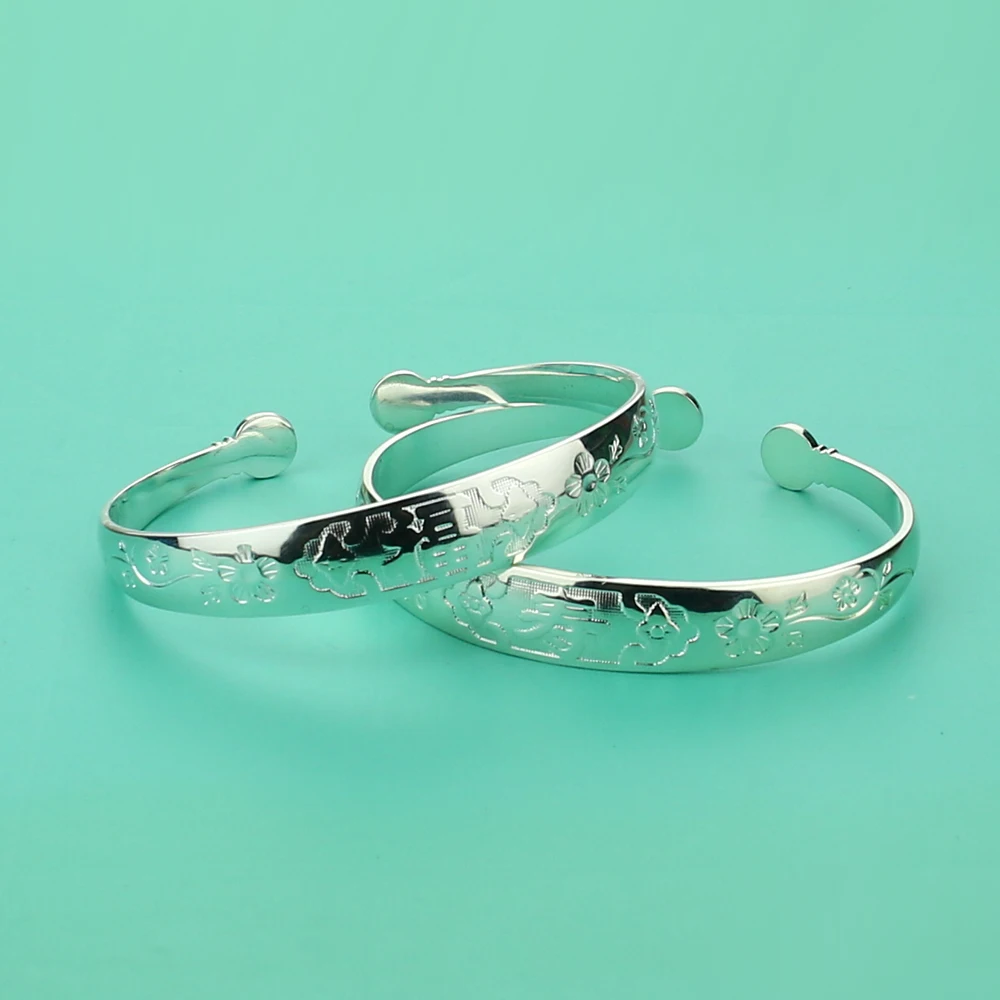 Bracelet porte-bonheur en argent Sterling 925, Style chinois Vintage, bénédictions et longévité, bijoux artisanaux significatifs
