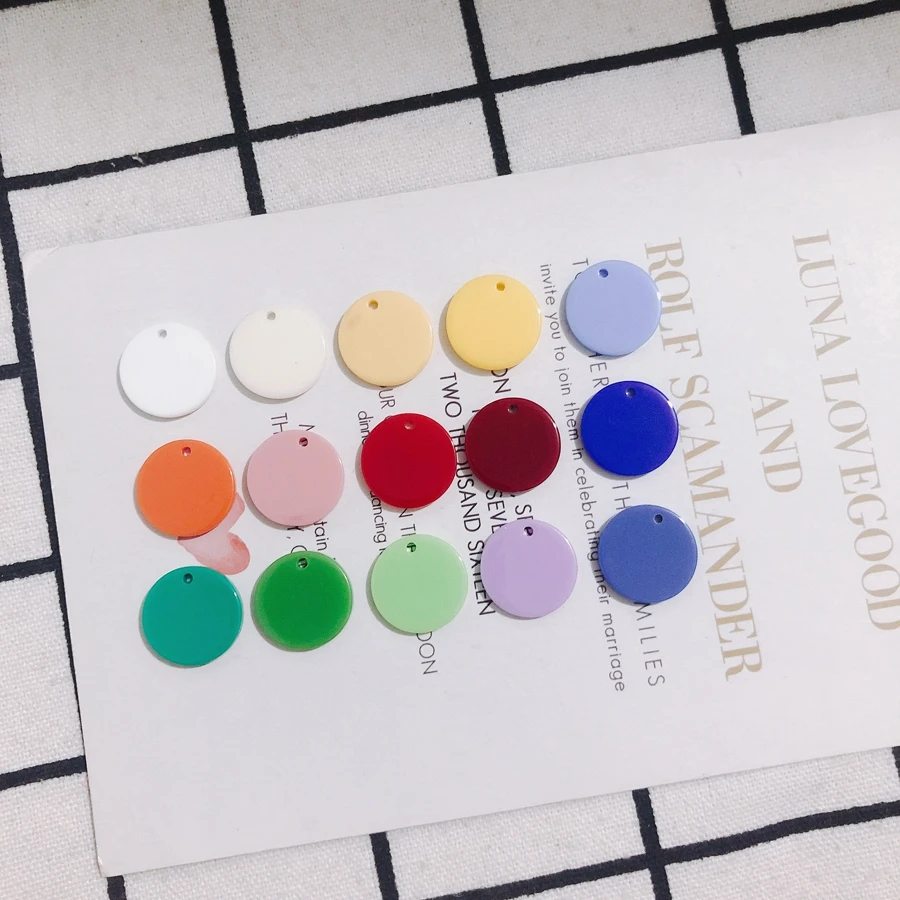 20 pieces / lot Color round acrylic earrings earrings patch accessories materials