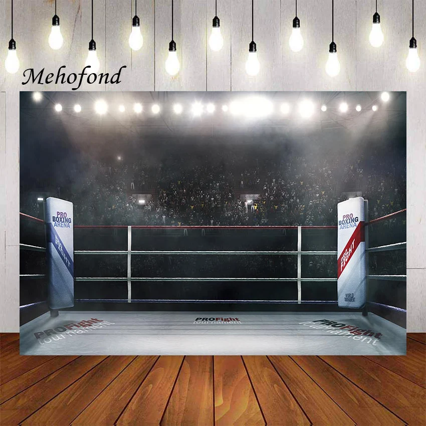 Mehofond Boxing Arena Photography Background Sports Competition Fight Tournament Birthday Party Boy Men Backdrop Photo Studio