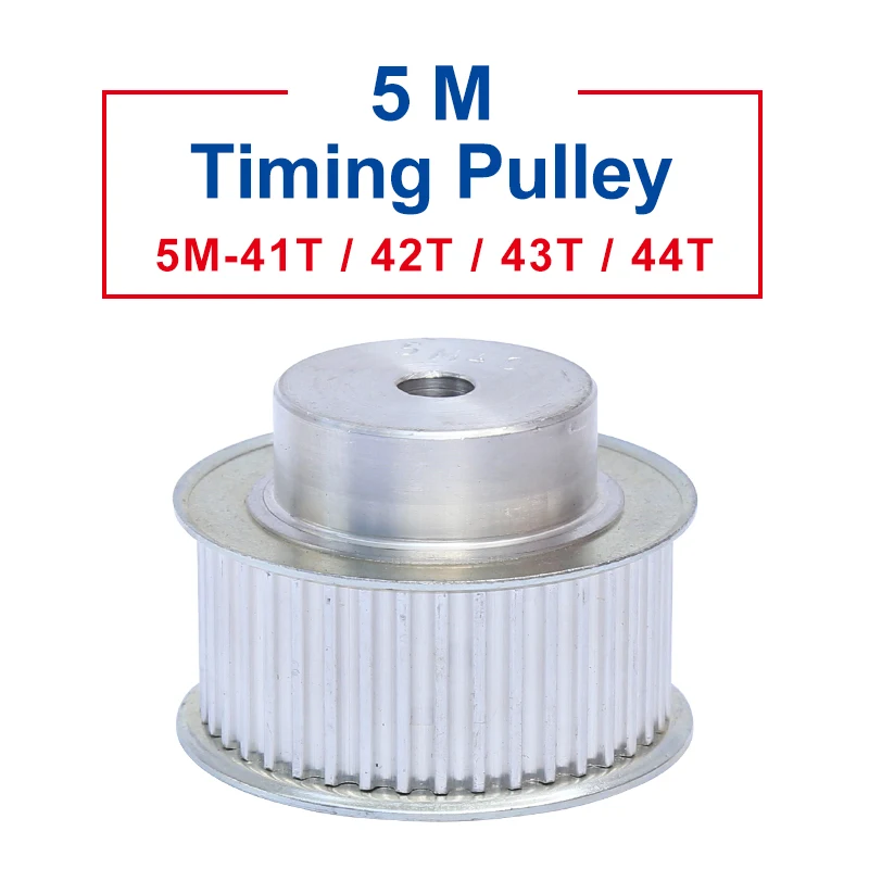 pulley wheel 5M-41T/42T/43T/44T Belt Width 20/25mm Inner Bore  10 mm Aluminum Pulley Match With HTD5M/S5M Timing Belt