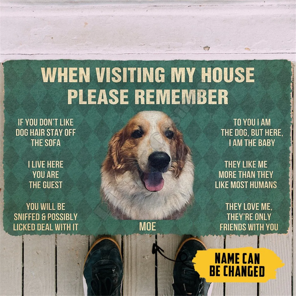 

Please Remember Moe House Rules Custom Doormat 3D All Ove Printed Non Slip Door Floor Mats Decor Porch Doormat 03