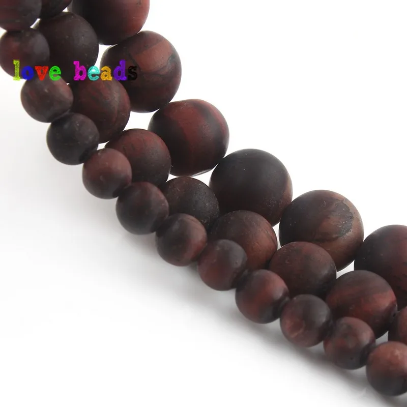 4/6/8/10/12MM Natural Stone Beads Matte Red Tiger Eye Round Beads for Jewelry Making DIY Bracelet Accessories Minerals Beads