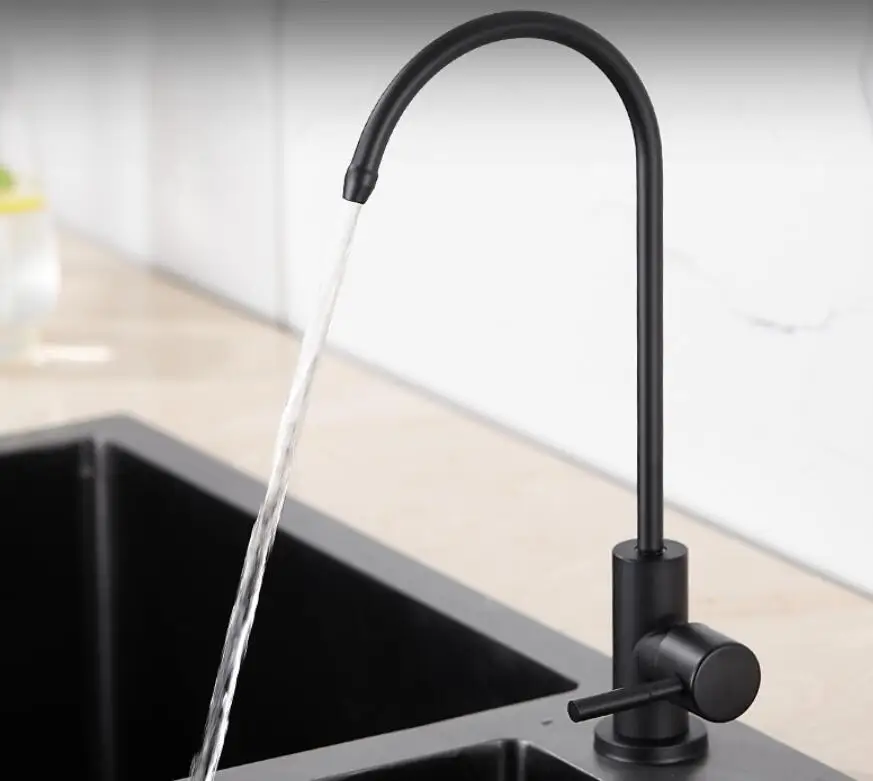 Matte Black Drinkwater Filter Tap 304 Rvs Ro Kraan Zuiveren Systeem Omgekeerde Osmose Robinet Keuken Torneira KF09