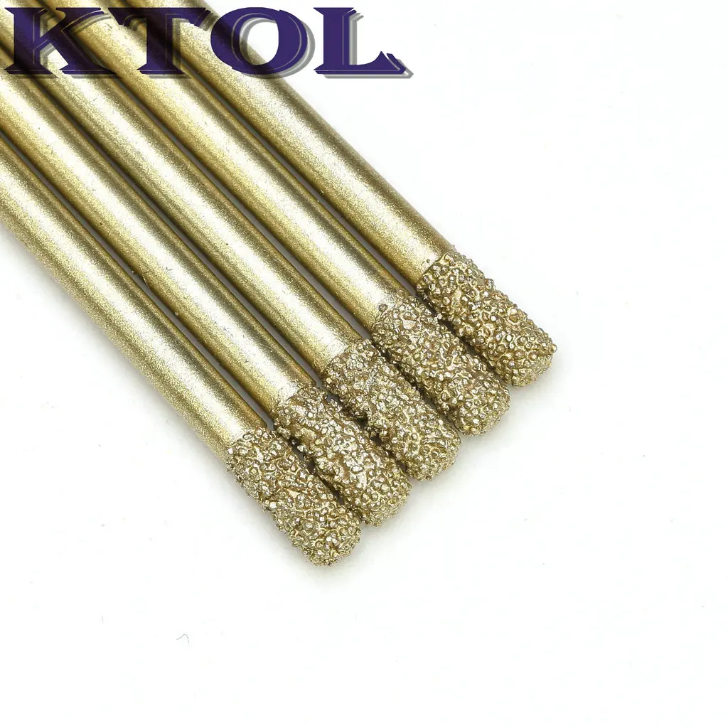 Parte Inferior Plana em Linha Reta Emery Diamante Cortadores de Pedra Ferramentas Fresadoras Cnc Roteador Bits para Mármore Escultura em Granito Rotulação Peças 4×12 mm
