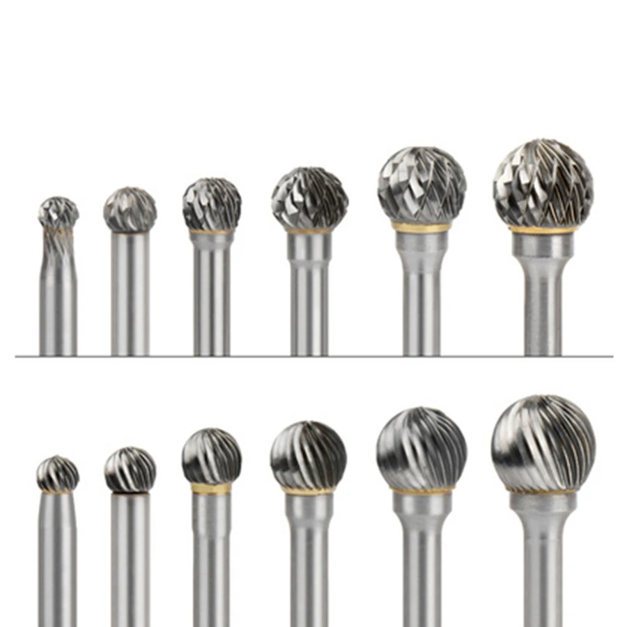 Imagem -05 - Carboneto de Tungstênio Rotary File Burr Die Grinder Ferramenta Abrasiva Redonda Bola tipo Broca Fresagem Metal Madeira Carving Bit tipo d e dx Ponto