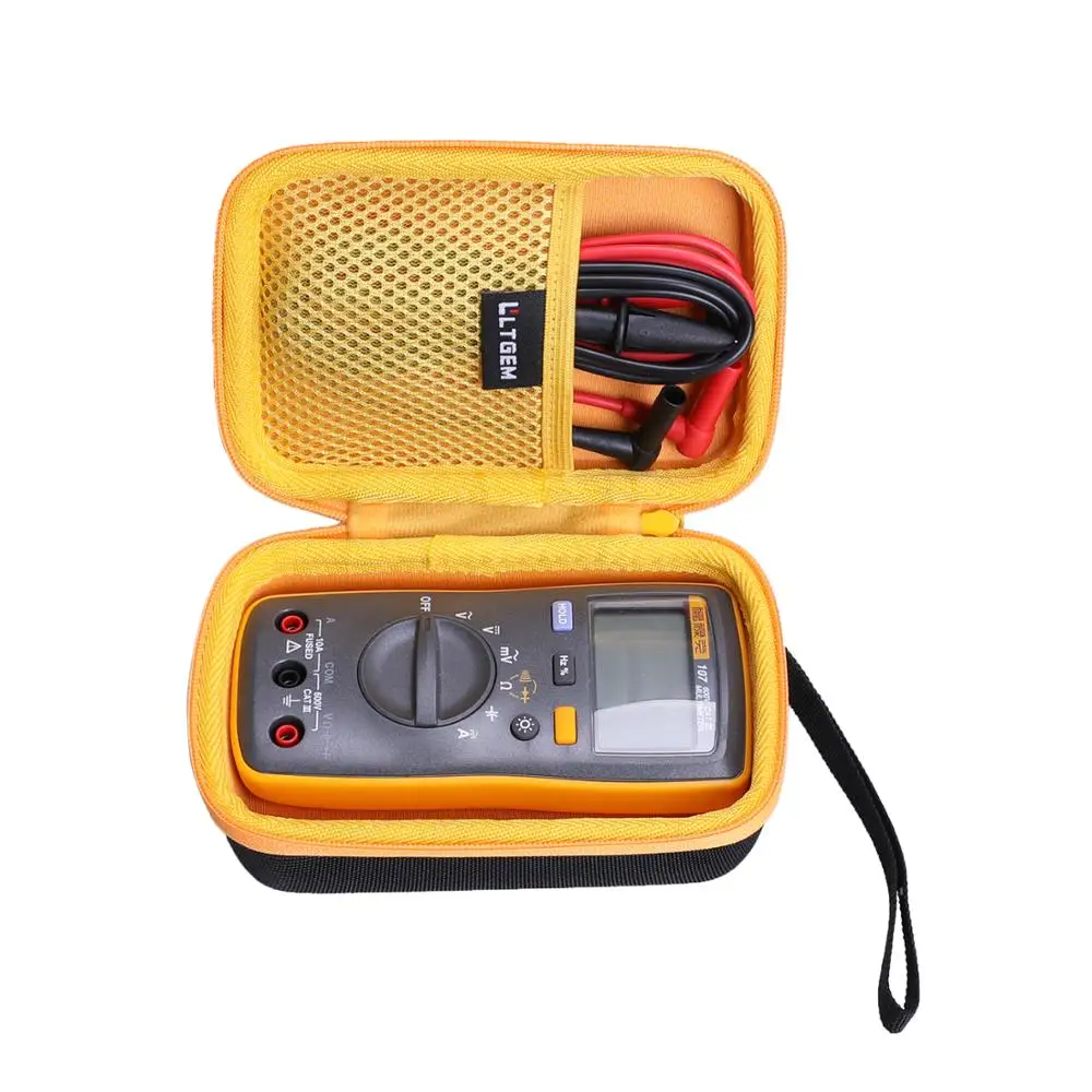 LTGEM Waterproof EVA Hard Case for Fluke 107 AC/DC Current Hardheld Digital Multimeter,Gray