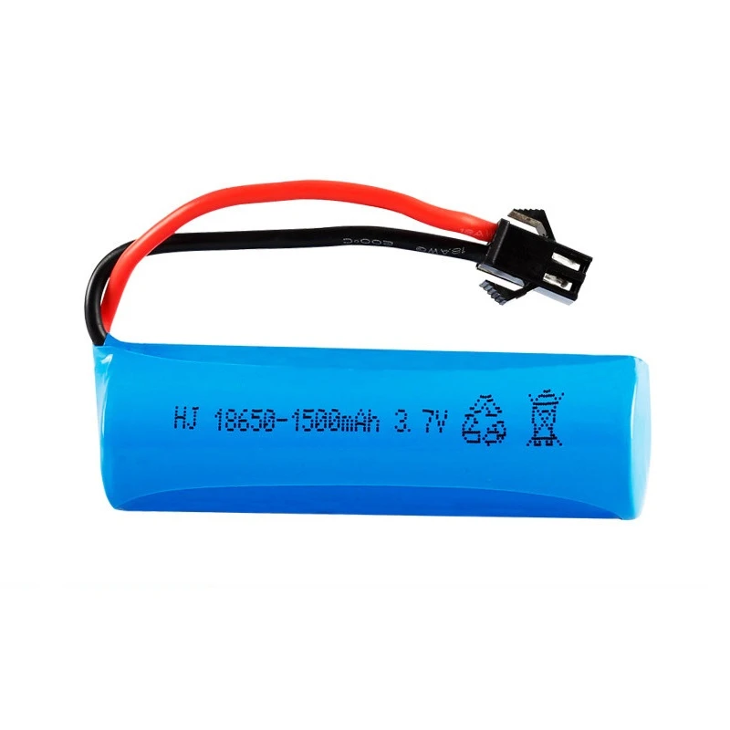 3.7v 1500mah 18650 Batteria agli ioni di litio + Caricatore Per JJRC RC Auto acrobatica Q70 Q85 Giocattoli SM Spina RC Barca Auto Acqua Pistola