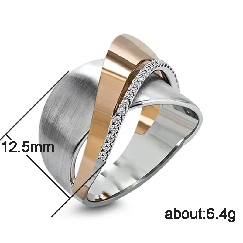 Huitan Modern Party Finger Ring Smooth Line Micro Paved CZ Stone Mix Color Biżuteria modowa dla kobiet — zdjęcie 3