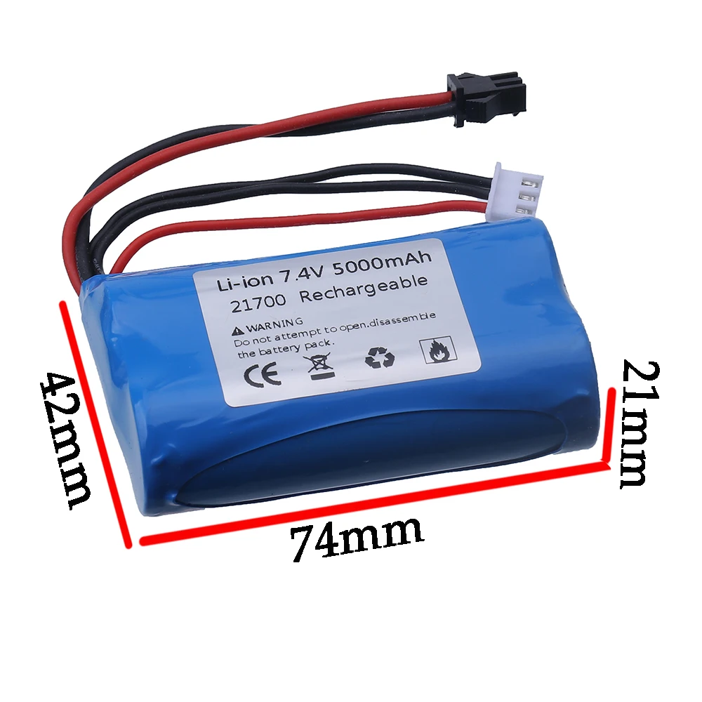 In stock  (SM Plug) 7.4V 5000mAH Li-ion Batery For RC Helicopter Car Tanks Train Boats Guns parts Toys 2S 7.4V battery Wholesale