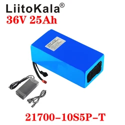 LiitoKala 36V 25ah 21700 10S5P Electric Bicycle Battery  25AH 1000W Lithium  Built-in 20A BMS  Bikes Motor