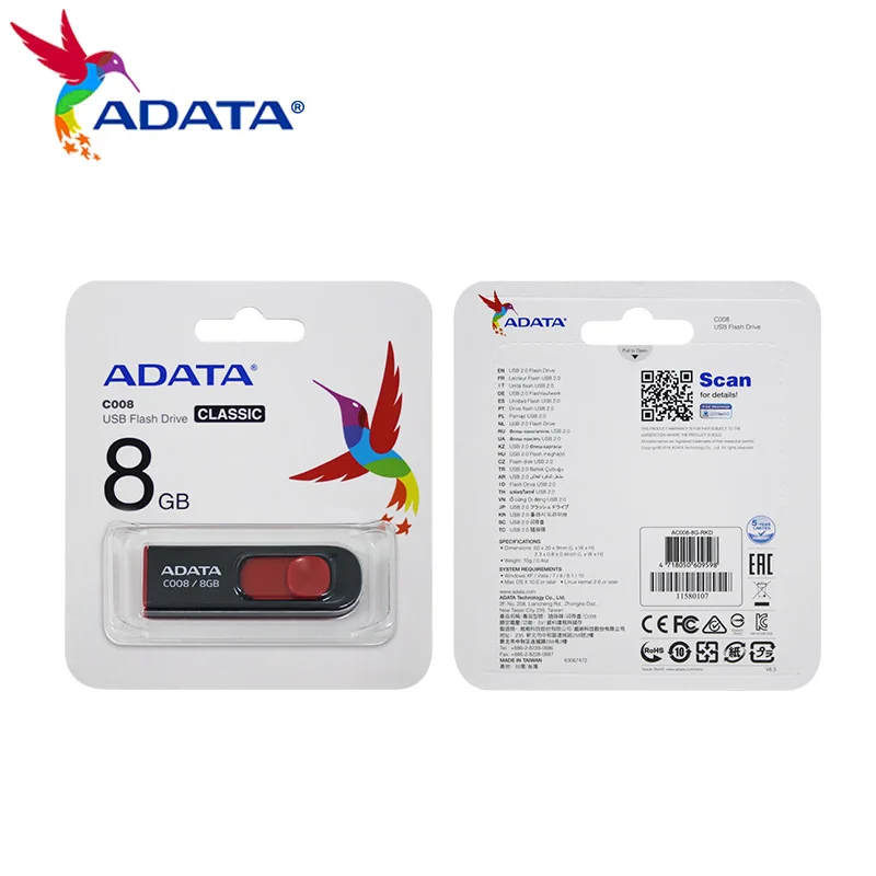 USB-флеш-накопитель ADATA C008, 8-64 Гб