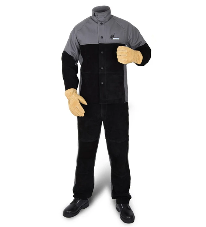 

Flame Resistant Coverall Arc Knight Cow Leather Flame Retardant Welding Clothing FR Welder Pants Fire Proof Welding Jackets