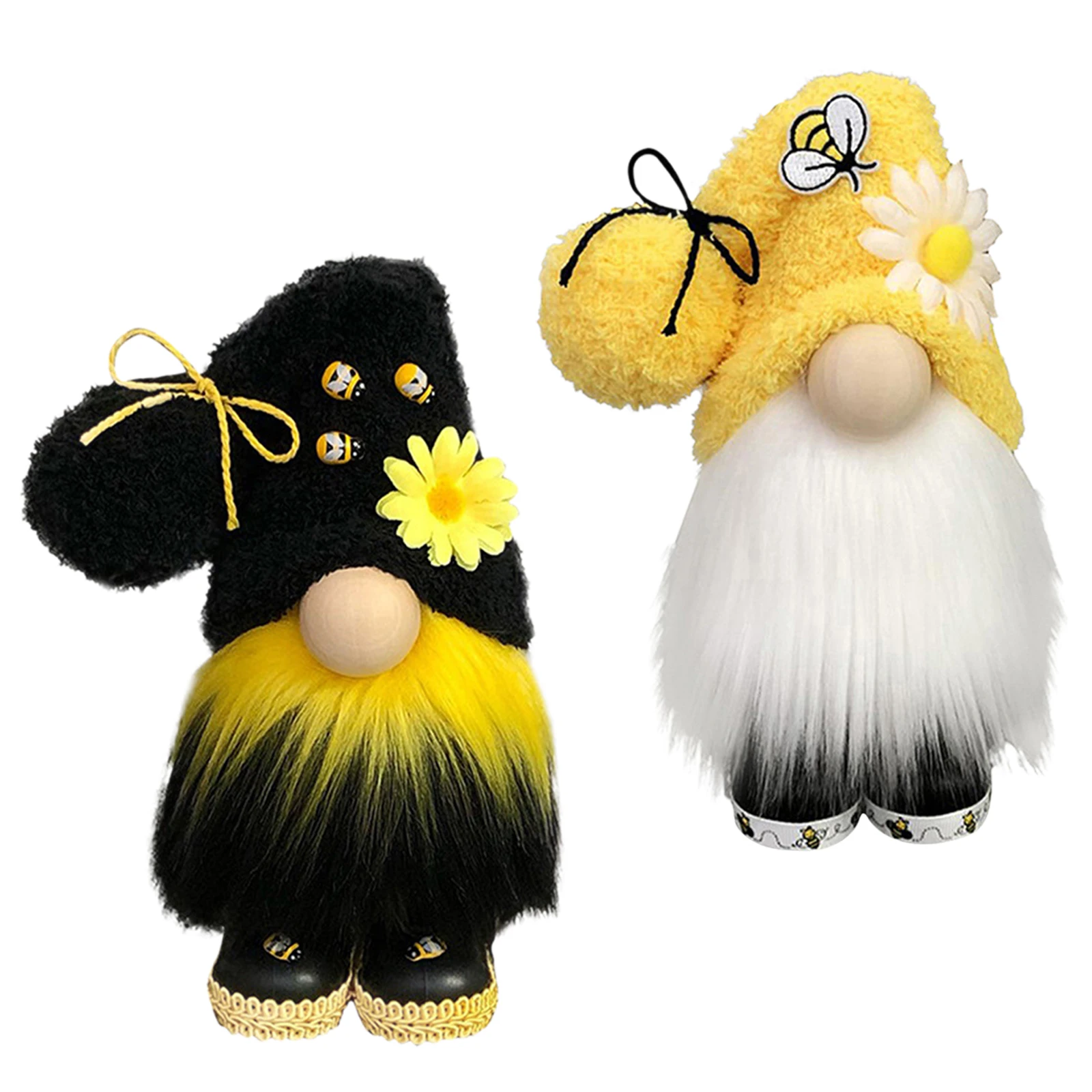 Sunflowers Gnome Bee Elf Plush Doll Faceless Nisse Swedish Dwarf Tomte Decorations Ornaments for Home Garden Decoration