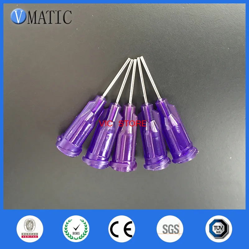 High Quality Super Deals 100Pcs 21G 1/2'' Inch Plastic Industrial Blunt Needles With Purple Color