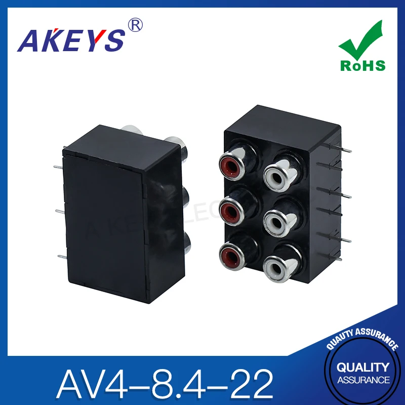 AV SAME CORE SOCKET 9-PIN RCA BASE SIX HOLE PCB WELDED AUDIO AND VIDEO LOTUS BASE AV6-8.4-22 SEAL