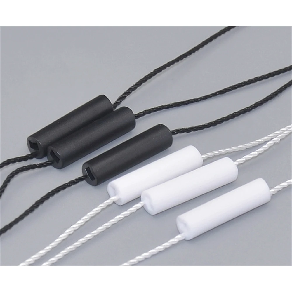 

Seal Tag Cotton Strings Bullet Plug, Loop Lock Cord Fastener Plastic Buckle Head Snap Rope Thread Hang Price Tags Bags Clothes