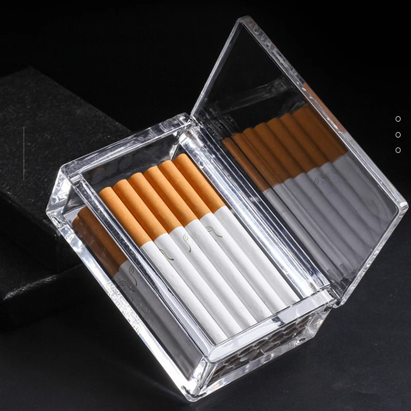 Acrylic Cigarette Pocket Box Cigarette Case Storage Box Transparent Cigar Cases Portable Boxes for Man Woman