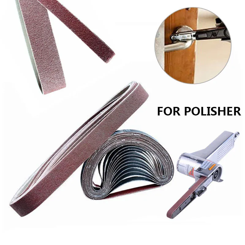 10 قطعة 10x330 مللي متر 3/8 "x13" حزام رملي حصى 40-1000 جلخ الفرقة للخشب لينة المعادن تلميع أداة تجليخ
