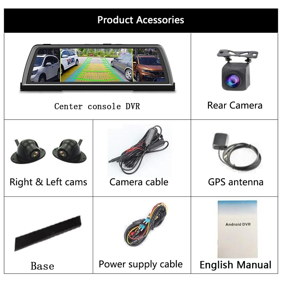 4 Channel 4G Android Car Dash Cam ADAS GPS Navigation Full HD 1080P Video Recorder Dashboard DVR WiFi App 24H Remote Monitoring