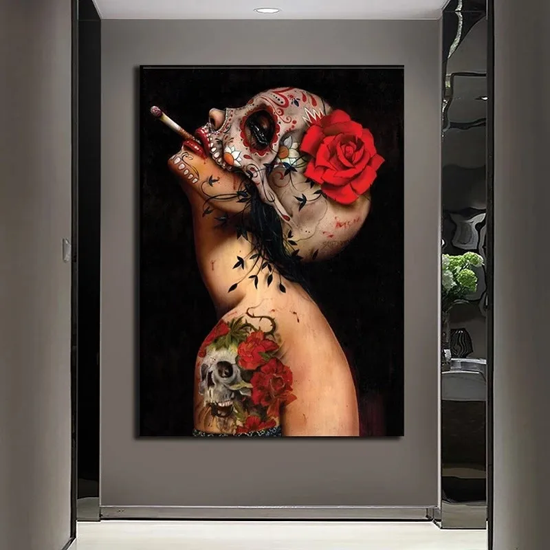 

Brian Viveros Girl Flower Poster Painting Canvas Poster And Prints Painting Cuadros Wall Art Picture Decor for Living Room