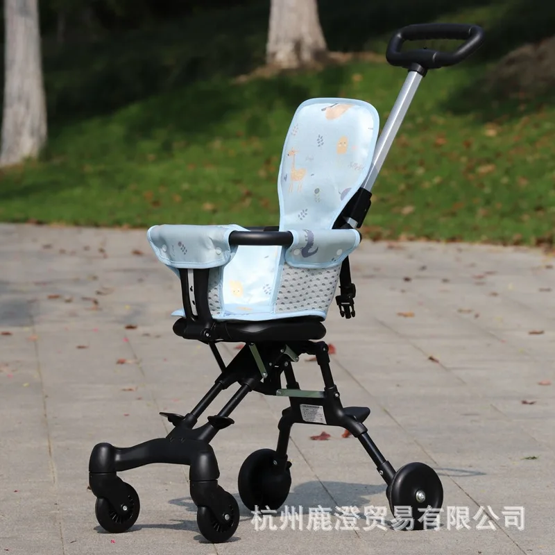 Baby Stroller Cart Light Folding Children Four-wheel Simple Compact Stroller Two-way Travel Kids   Accessories for Babies