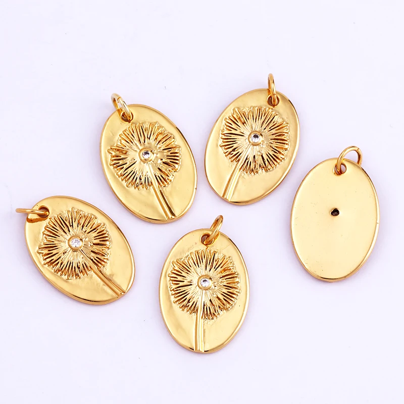 Löwenzahn Erde Stern Herz Hand Zirkonia CZ gepflastert Charm, 18K echt vergoldet Farbe, Handwerk Schmuckzubehör L87 – Detail 22