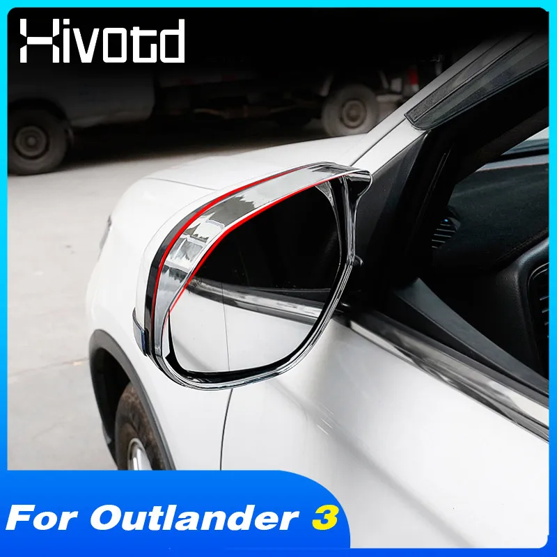 

Rear View Mirror Visor Cover Sunshade Rain Part Exterior Decoration Protect Car Accessories For Mitsubishi Outlander 3 2022-2016
