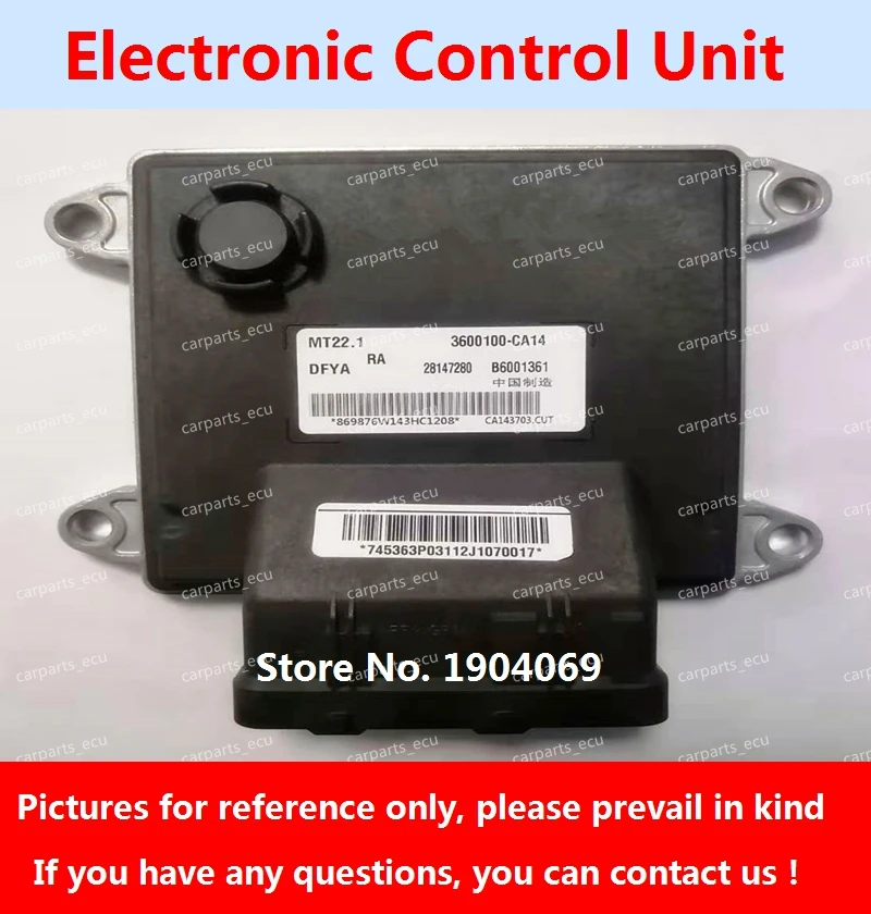 

ECU MT22 Engine Computer Board 3600100-FA31 28177280 B6001361 3600100-CA14/CK3700580T3/3600100-CM05 For Dongfeng Sokon Car