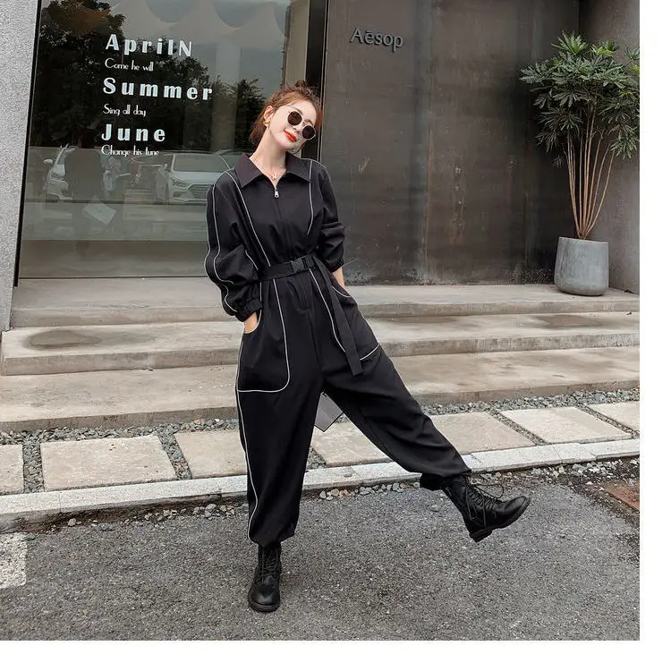 Herfst Winter Vrouwen Jumpsuits Losse Casual Patchwork Volledige Lengte Harembroek Jump Suits Voor Vrouwen