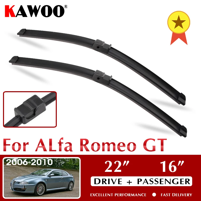 

KAWOO Car Windscreen Wipers Blade for Alfa Romeo GT 22"+16" 2006 2007 2008 2009 2010 Fit Side Pin Arms Auto Accessories Styling