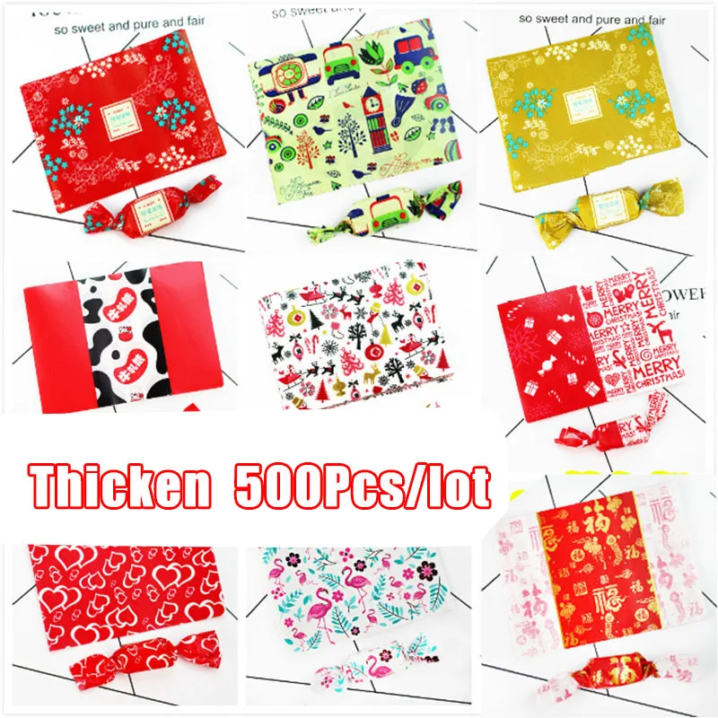 AQ 500pcs/lot Cartoon Geometry Colorful Handmade Gift Nougat Twisting Wax Paper Party Holiday celebration DIY Decor Gift Wrap