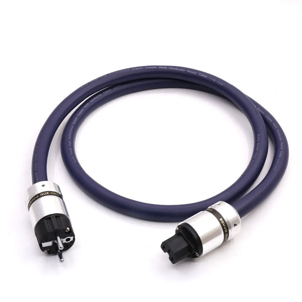 Audio Grade High Performance Super Copper Multi Conductor Power Cable with EU plugs ，Furukawa style Power Cord Cable， HIFI