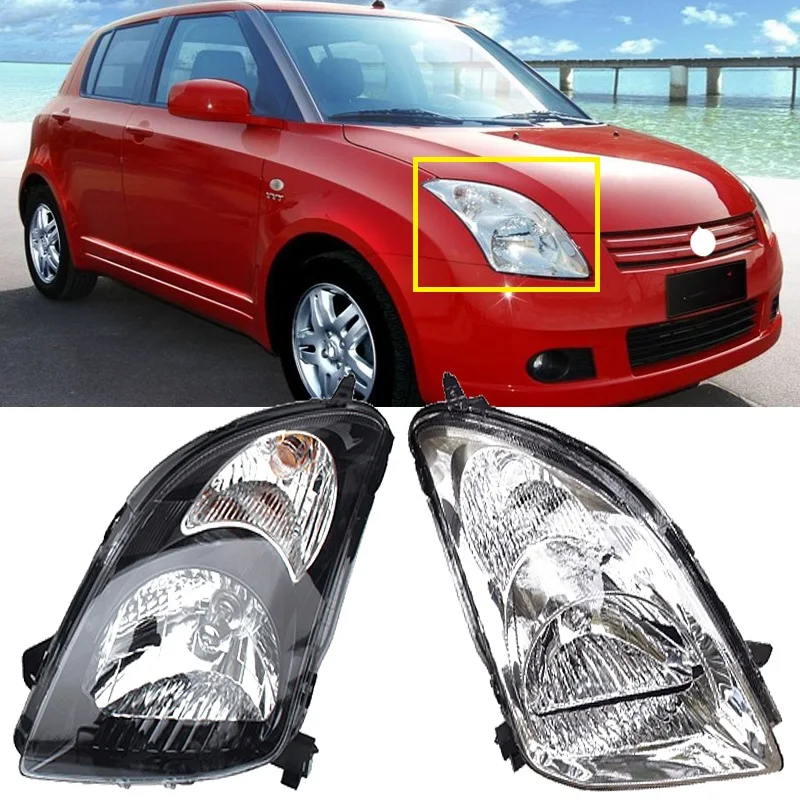 

Roavia For Suzuki Swift 2005-2010 2011-2013 Front headlight headlamp head light lamp assembly Black backdrop +White Backdrop