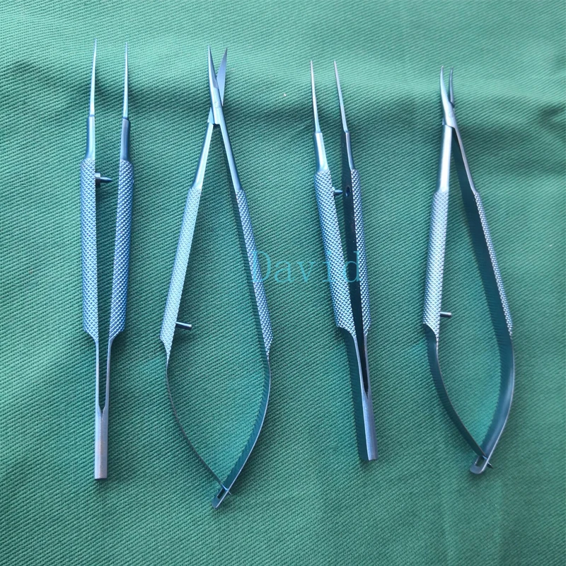 Titanium Tlloy Surgical Instruments Ophthalmic Microsurgical Dental Instruments Needle Holders + 11.5cm Scissors +Tweezers