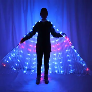LED křídla břišní tanec motýlí párty festivalové představení fluorescenční křídla Isis karnevalové kostýmy show pro dospělé a děti 8 nejlepší prodej LED křídla ISIS - №4