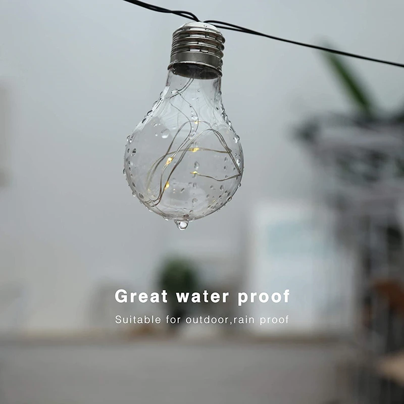 LED Solar Bulbs String Fairy Lights Outdoor Lamp 10/20 Decoration Garden Waterproof Ball String Christmas Garland Decor LED Lamp