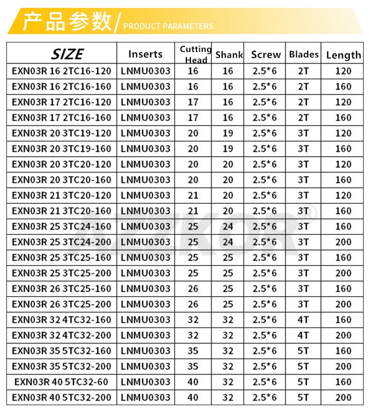 EXN03 Milling Fast Feed Cutter Lengthened Handle Hardening Tool Wholesale Alloy Cnc Hardened Aseismic Rod Machine Inserts Tool