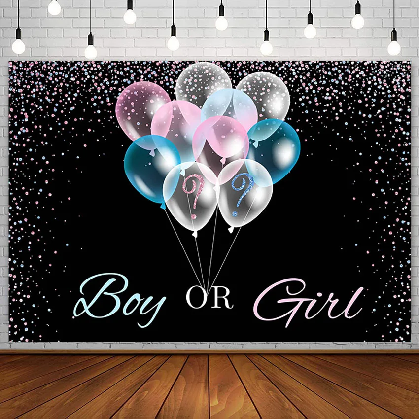 

Avezano Photography Backdground Boy or Girl Balloons Pink or Blue Glitter Gender Reveal Party Decor Backdrop Photo Studio Props