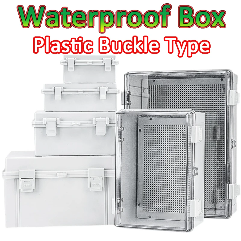 

IP67 Waterproof Plastic Enclosure With Hasp Electrical Junction Box Outdoor Sealed Switch Power Case Distribution Boxes