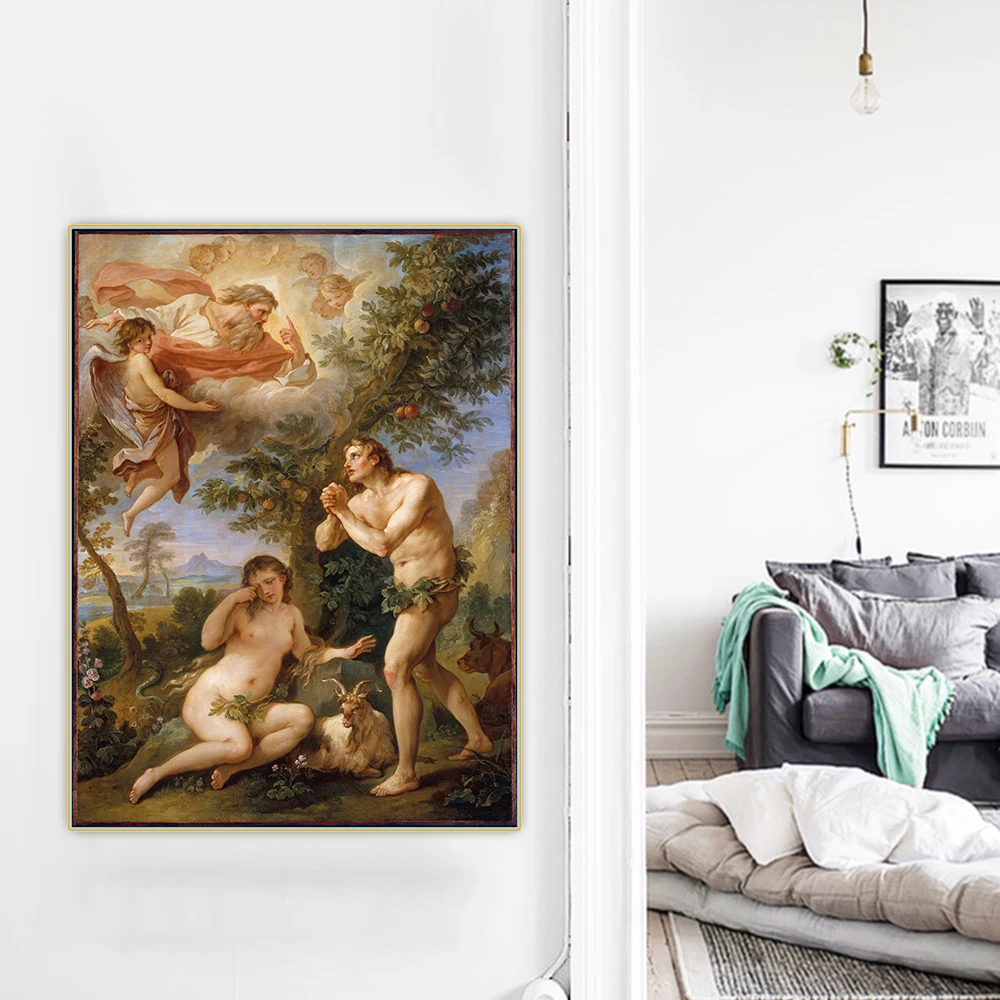 Citon Peter Paul Rubens《Rebuke of Adam and Eve》Canvas Oil Painting Artwork Poster Decorative Picture Wall Decor Home Decoration